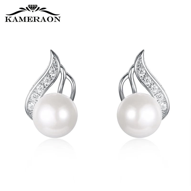 

Women's Pearl Earrings Crystals Beautiful Designer Hanging Drop Wedding Earrings Silver Color Jewelry Catkins with Pearls
