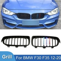 pulleco led grille car front grille lighted gloss matte black racing grills abs single line bar for bmw 3 series f30 f35 12 20