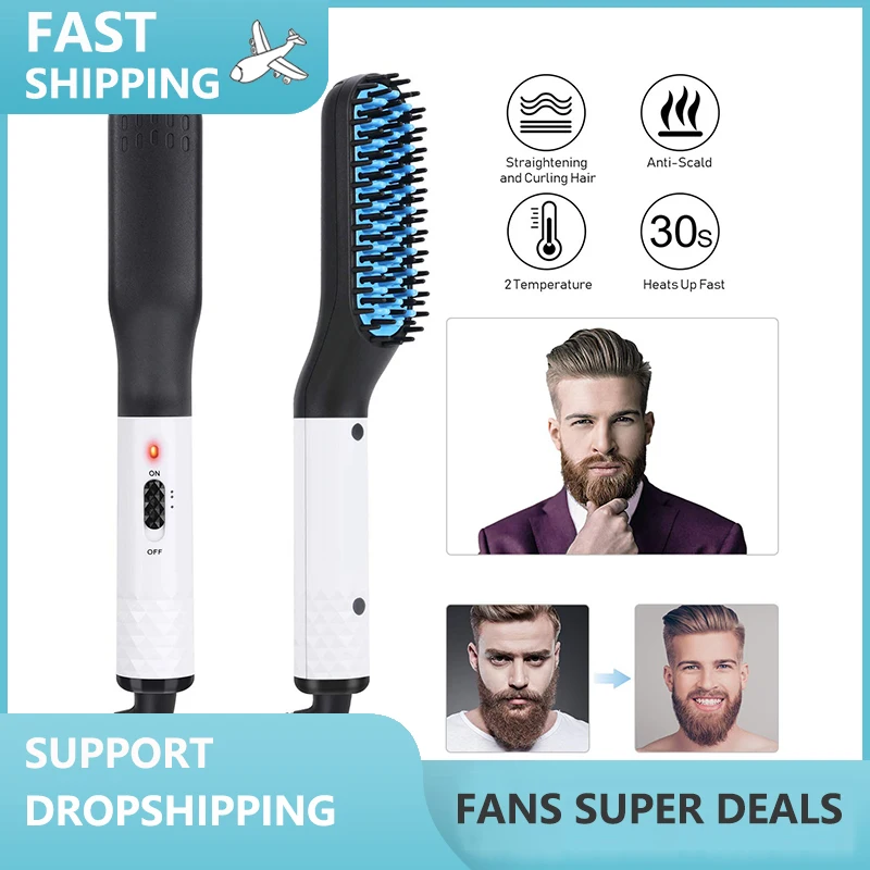 

Multifunctional Hair Straightener Comb Brush Beard Hair Straighten Straightening Comb Hair Curler Quick Hair Styler For Male