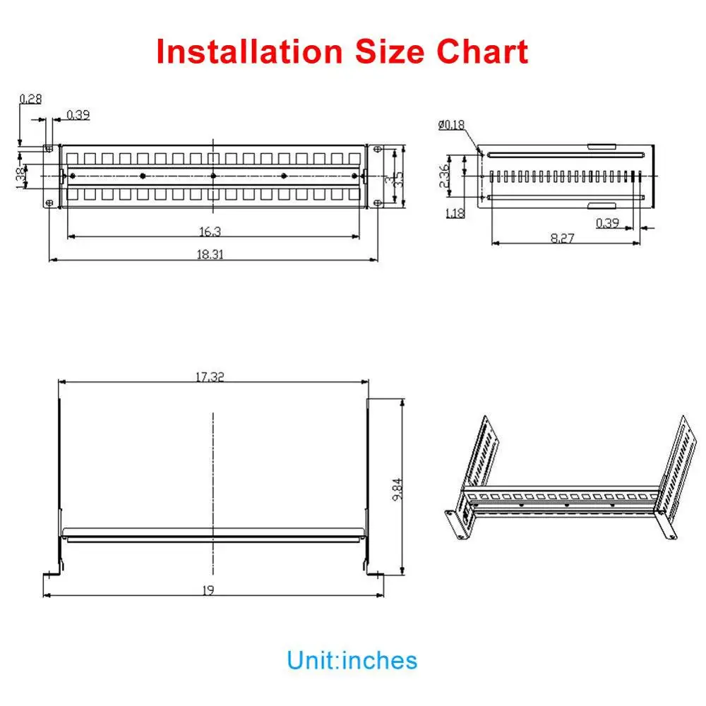 2U 19 Inch Adjustable Rack Mount Din Rail Chassis in Cabinet 19
