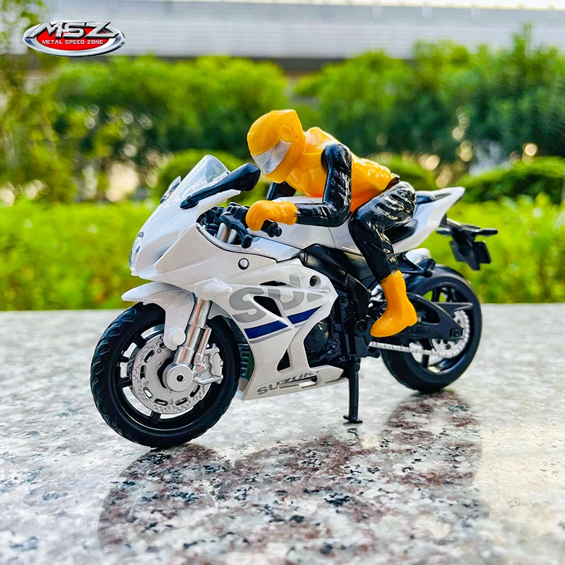 

MSZ 1:18 Suzuki GSX-R1000 White original authorized simulation alloy motorcycle model die-casting toy car gift collection