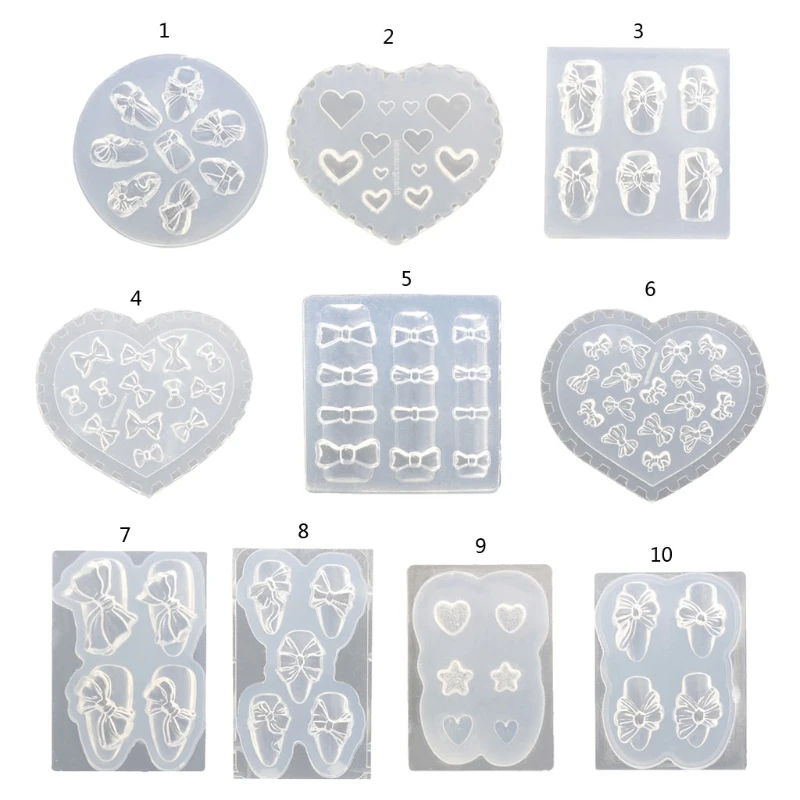 

3D Mini Bowknot Mould Silicone Nail Carving Casting Mold UV Gel Manicure Tools L21E
