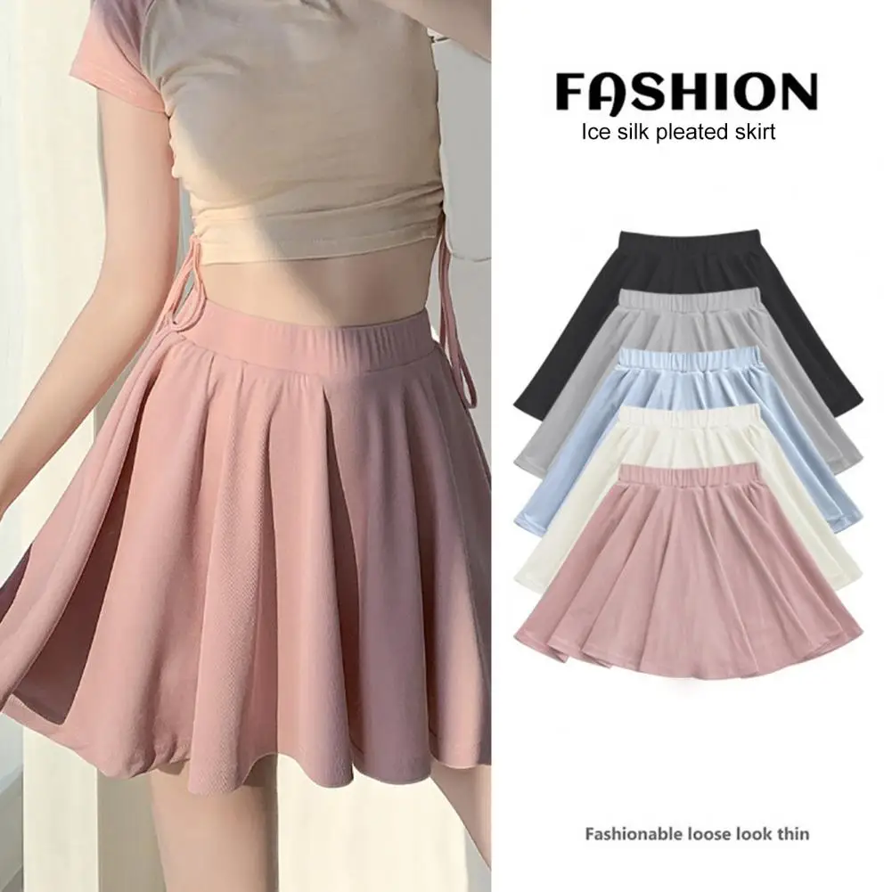 

Korean Fashion Women High Waist Pleated Summer Faldas Casual Kawaii A-line Plaid Tenni College Style For Girls Mini Short Skirts
