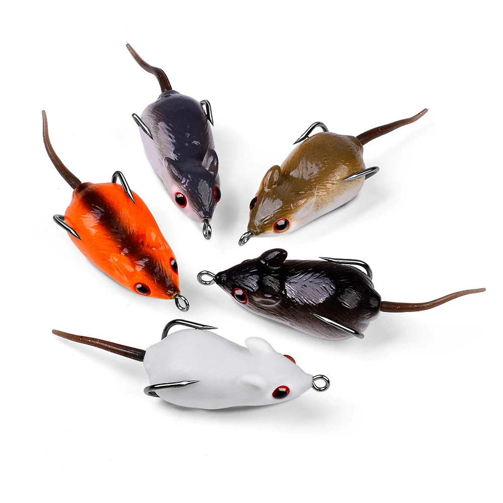 

1Pcs Mouse Fishing Lure 5cm/9g Lifelike Artificial Plastic Sinking Soft Lure Silicone Soft Baits Rat Bait Crankbait Bass Fishing