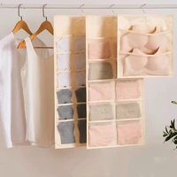 space saving double side underwear bra organizer clothes divider storage boxes non woven washable closet door hanging bag