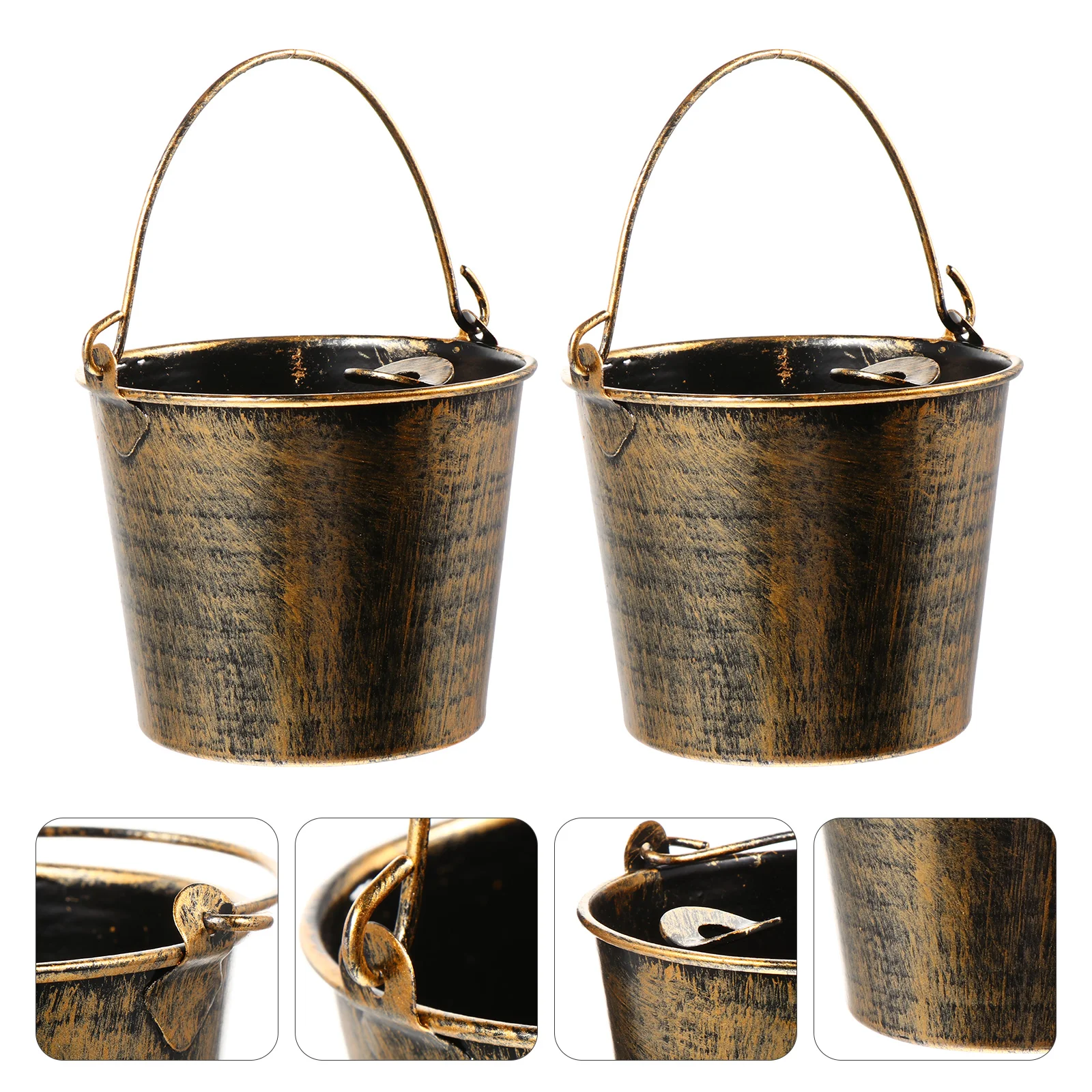 

Ashtray Ash Ashtraysbucket Holder Dish Vintageshape Retro Metal Vase Flower Iron Windproofoutside Lidstanding Tray Household