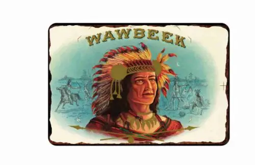 Wawbeek сигары жестяной знак 8x1 2 винтажные этикетки для сигар 1890-1900 реклама