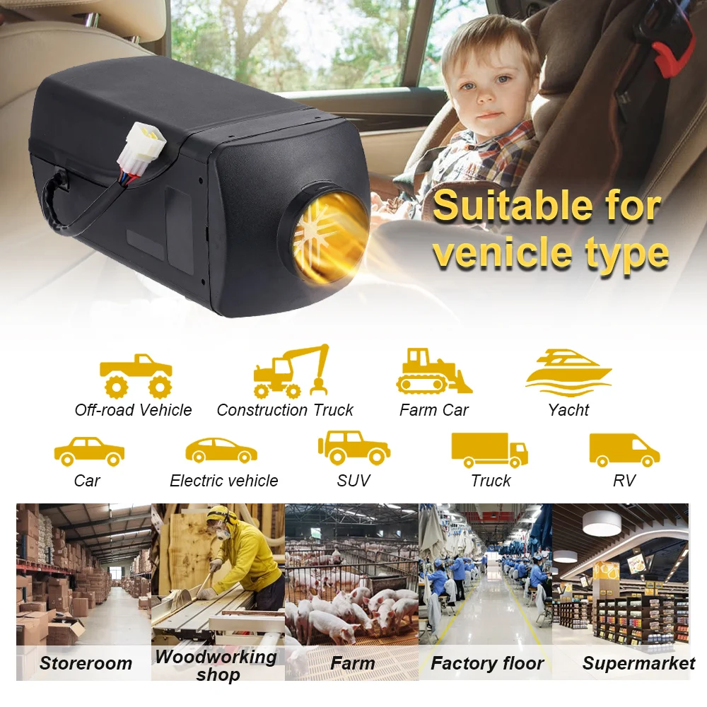 

5-8KW Camouflage Vertical Machine 12&24V Air Parking Heater Bidirectional Remote Control For Car Yacht Boat