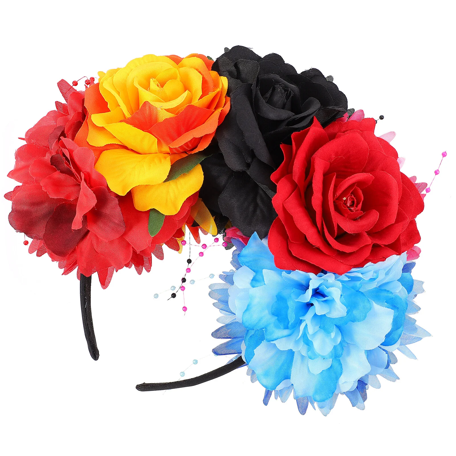 

Toss Girls Hats Flower Crown Girls Bead Thread Rainbow Hairband Fabric Woman