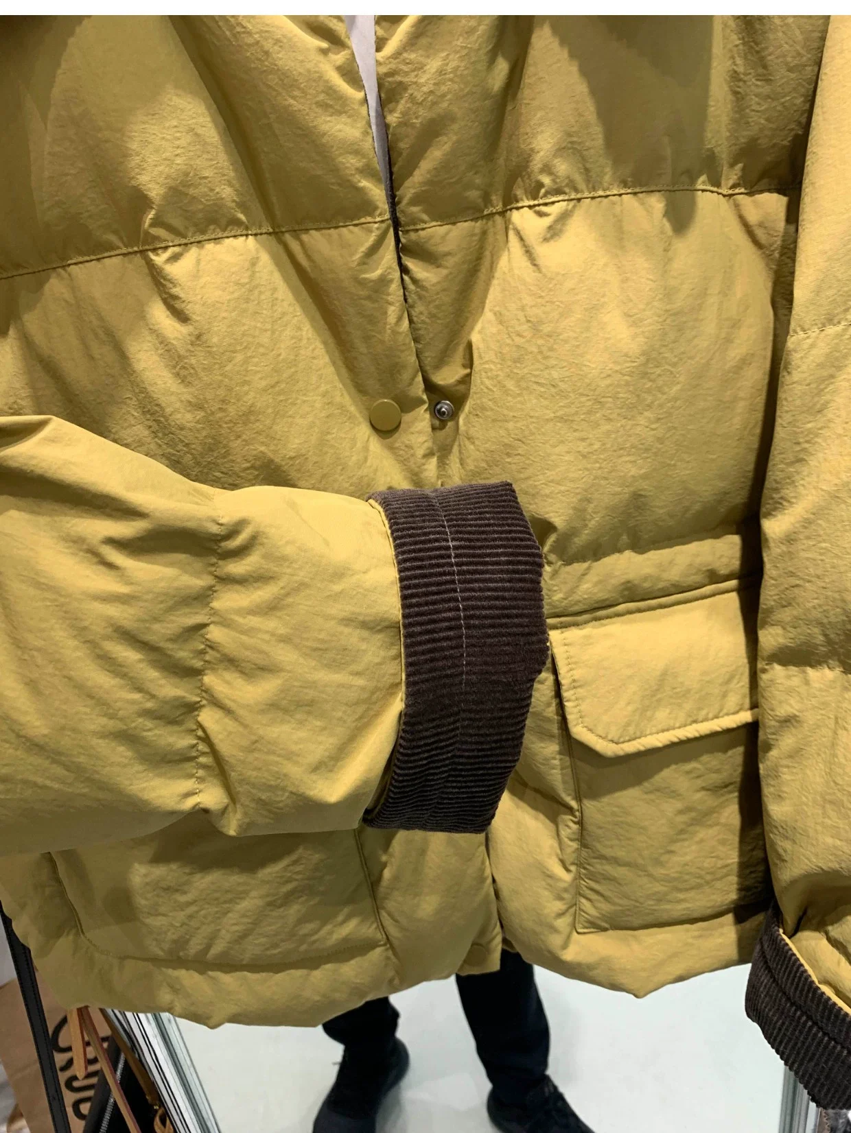 2023 New Corduroy Doll Collar Short Down Jacket Coat, Candy Color Women's Lapel Bread Jacket White Duck Down Coat