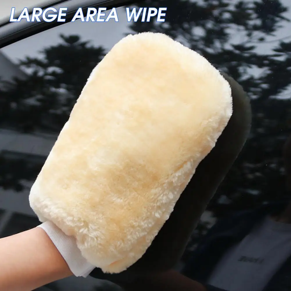 

1Pc Excellent Car Wash Mitt Reusable Car Cleaning Glove Large Palm Car Wash Artificial Wool Mitt Stain Removal