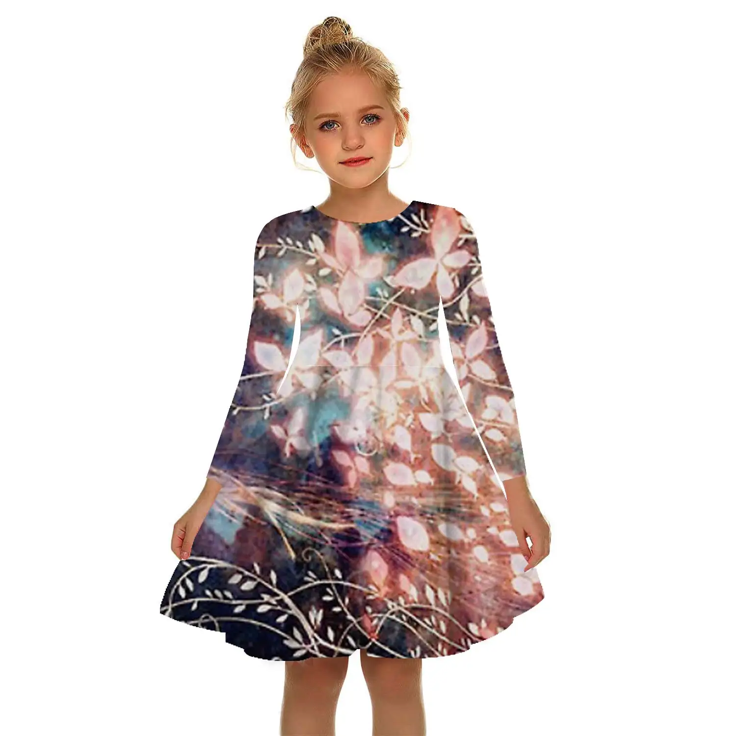 

New 2022 3D Printing Summer Butterfly Kids Girls Baby Shower Dresses Casual Fashion Long Dresses Autumn Everyday Casual Dresses