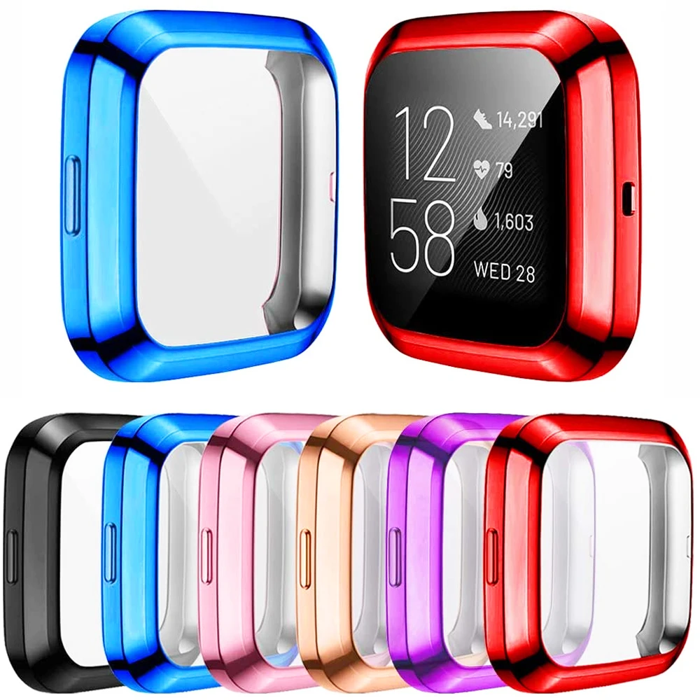 Tpu case for Fitbit Versa 2/versa lite Waterproof smartwatch Shell full All Around bumper Screen Protector versa 3/Sense cover