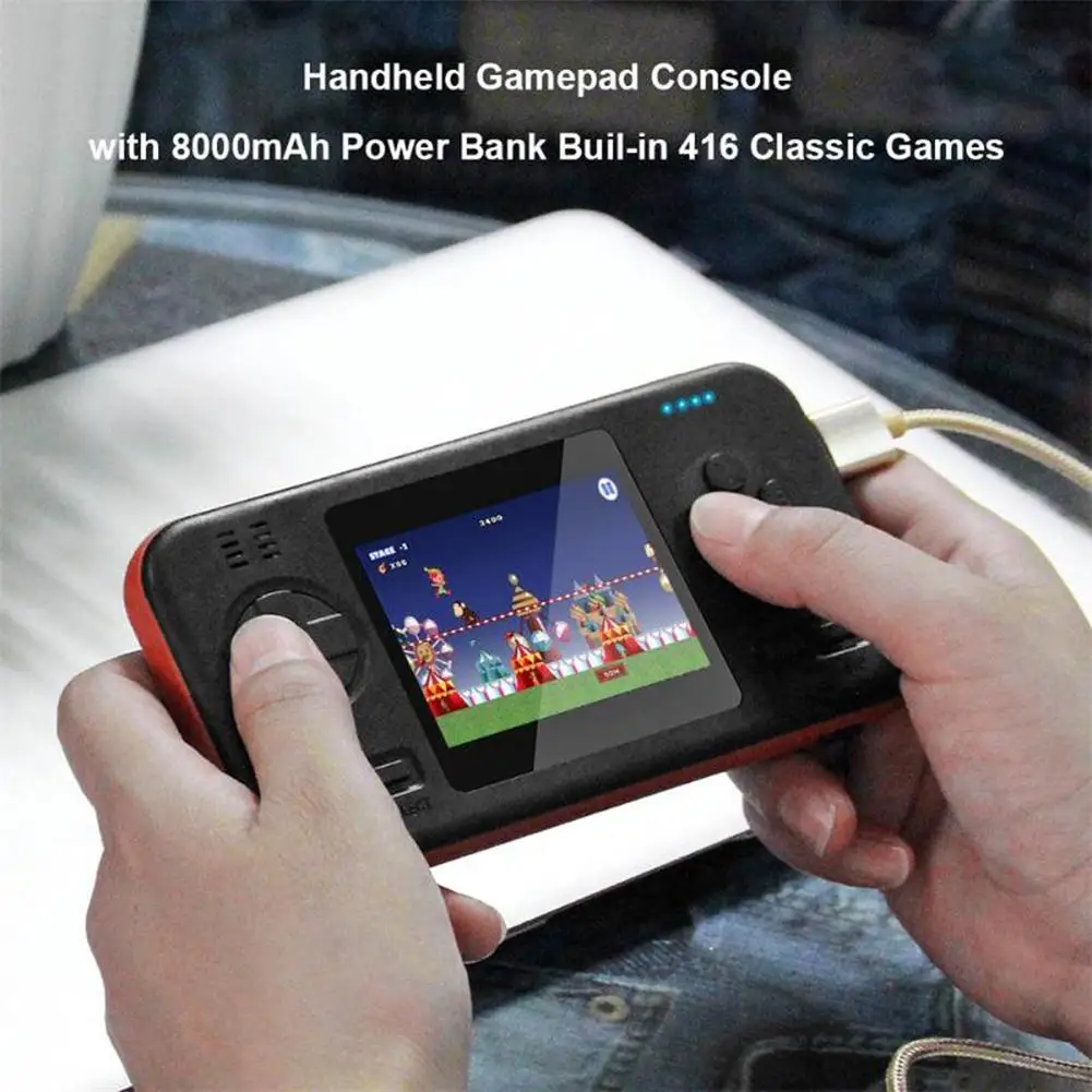 

Integrated 416 Games Handheld Game Console Large Battery Capacity Portable Fast Charging Power Bank Game Console