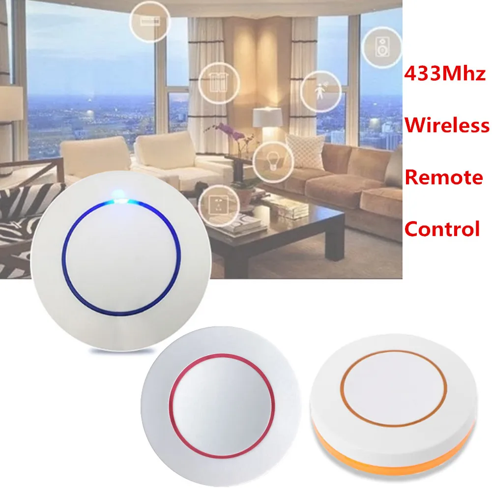 

3V 433Mhz Wireless Remote Control 1 Button Round Remote Control Switch Feel Free to Paste EV1527 Chip Learning Switch