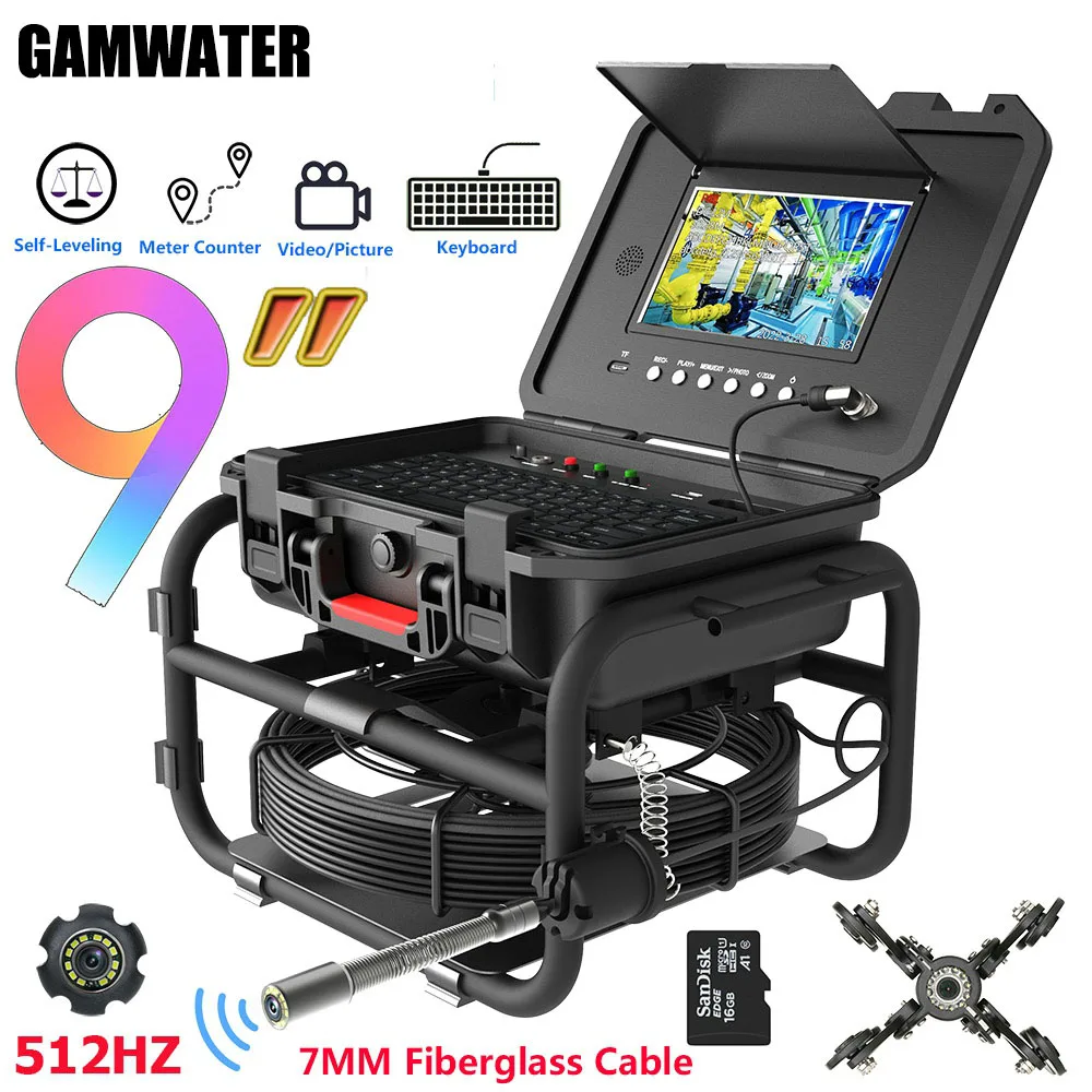 

Камера для обследования канализационной трубы с самовыравнивающимся счетчиком 512 Гц, локатор, запись видео и аудио, 5-кратное увеличение изо...