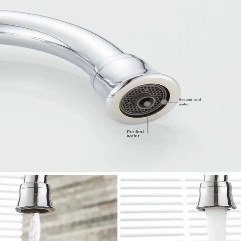 Золотой/серебристый/латунный смеситель для кухни 360° ° Вращающийся на палубе с