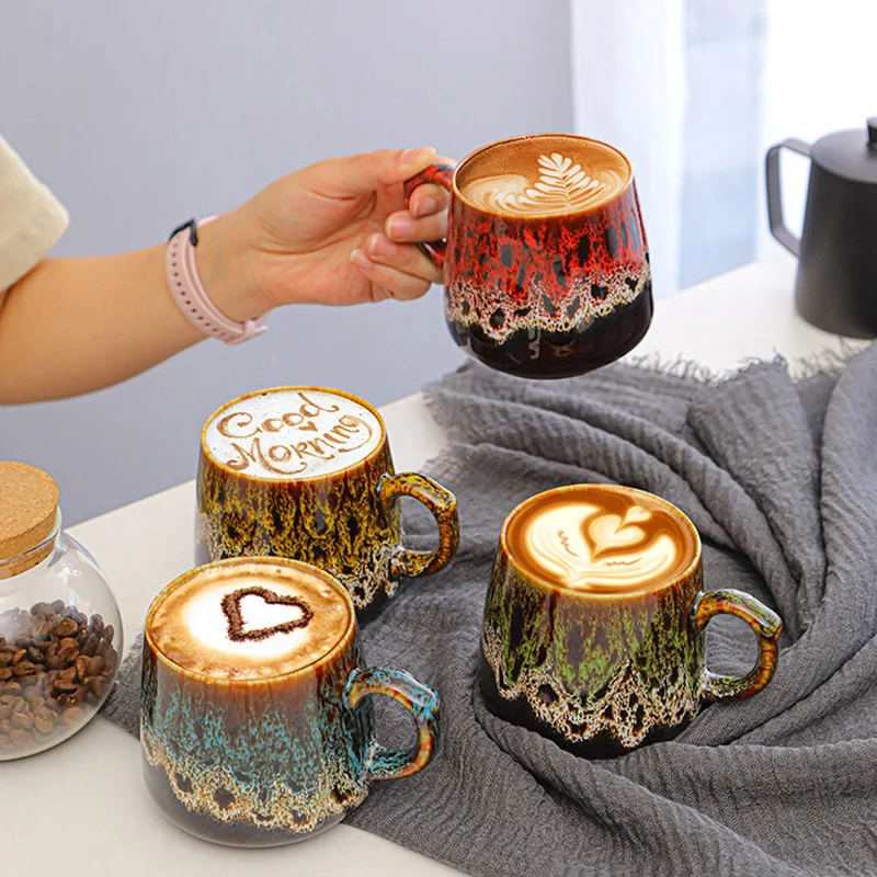 

350 мл кофейная чашка, керамическая чашка с обжигом, чашки для чая, эспрессо, Пара кружек для воды, креативный подарок, питьевая утварь, посуда ...