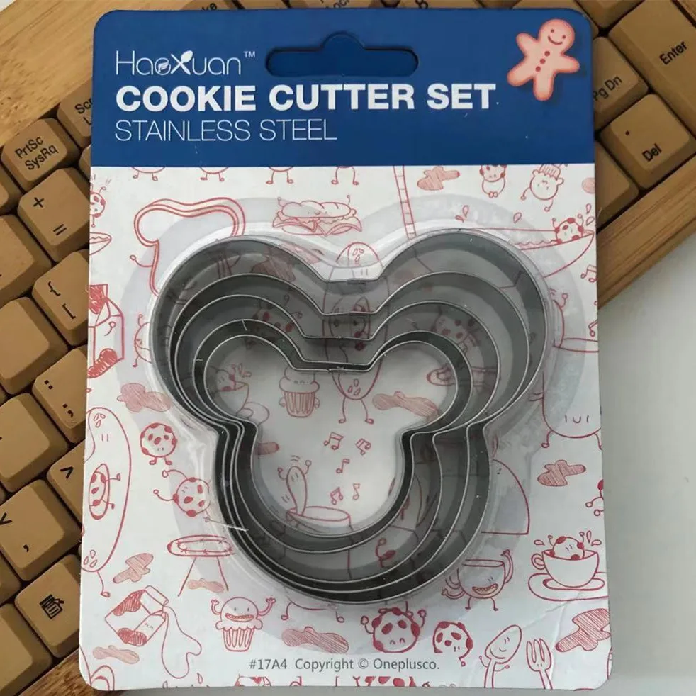 5 шт./компл. форма с рисунком головы Микки Мауса из нержавеющей стали для торта