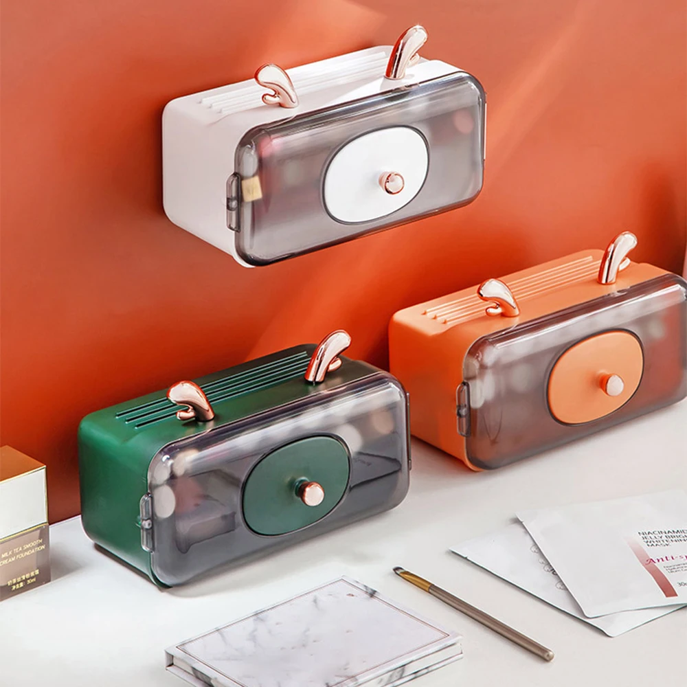 

Стеллажи для хранения губной помады, настенный пыленепроницаемый водостойкий глазурь для губ, теней для век, румян, чехол с крышкой для ванн...