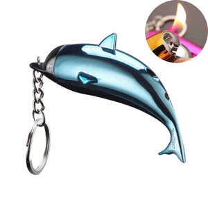 New Keychain Lighter Creative Portable Dolphin-shaped Cute Gas Lighter Womens Cigarette Accessories Interesting Gadgets