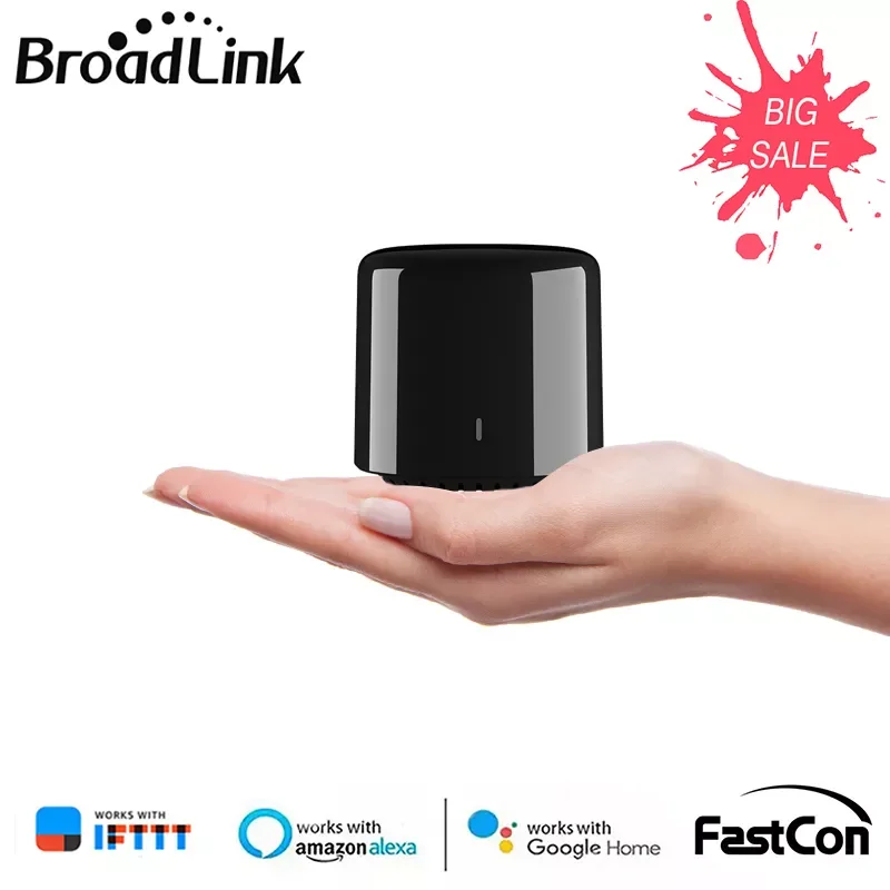 

BroadLink BestCon RM4C Mini Smart Home Universal WiFi/ IR Remote Controller With EU/ US/ UK Adaptor Work With Alexa Google Home