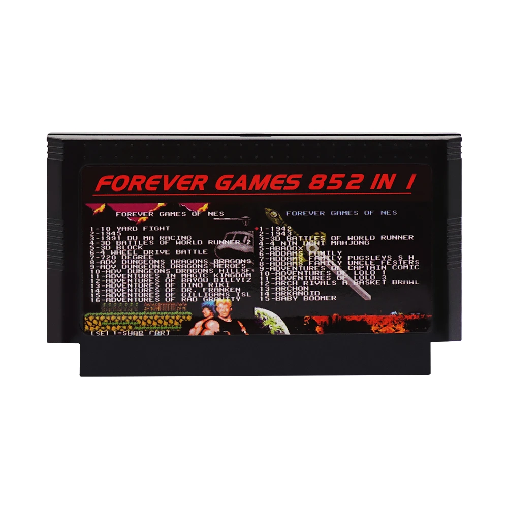 

852 in 1 Game Cartridge Games Memory Card For 8 Bit 60 Pins Console For Nintendo Classic FC Family Computer Famicom