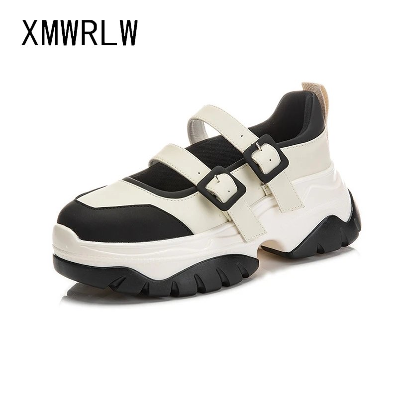 

XMWRLW Women's Summer Sandals Genuine Leather Fashion Thick Sole Female Sandals 2022 Summer High Heels Women Sandal Shoes