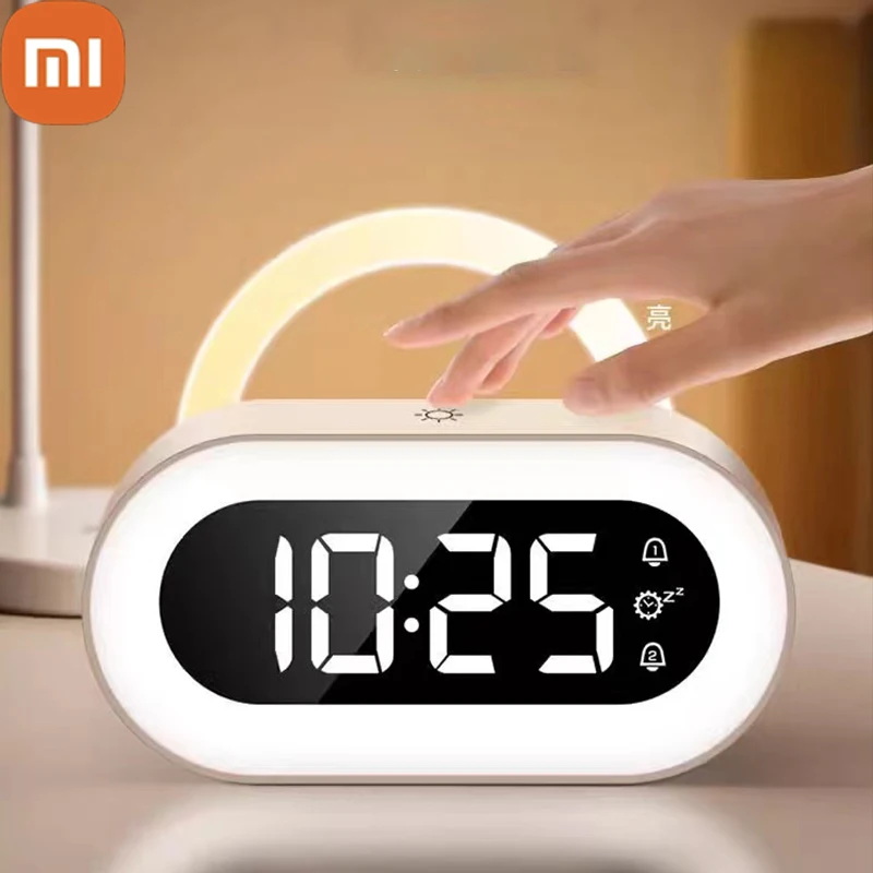 

Цифровой музыкальный будильник Xiaomi с голосовым управлением, ночник, дизайнерские настольные часы, украшение для дома и стола со встроенной батареей 1500 мАч
