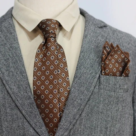 Комплект галстуков SHINYTIE 2 шт., коричневый, полиэстер