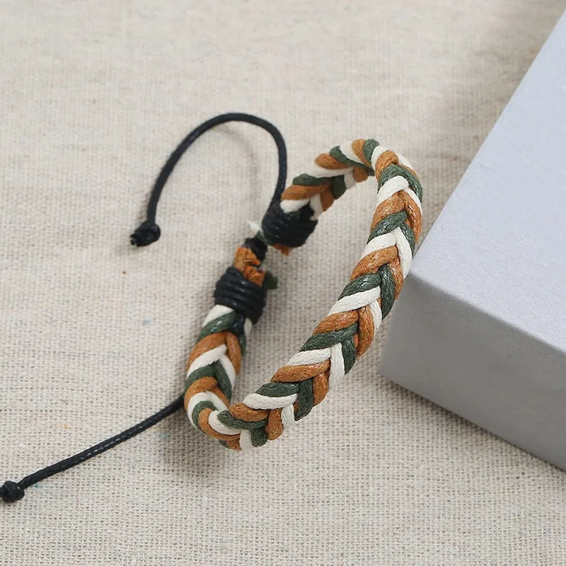 Веревочный браслет для мальчиков и девочек разные цвета Плетеный Регулируемый