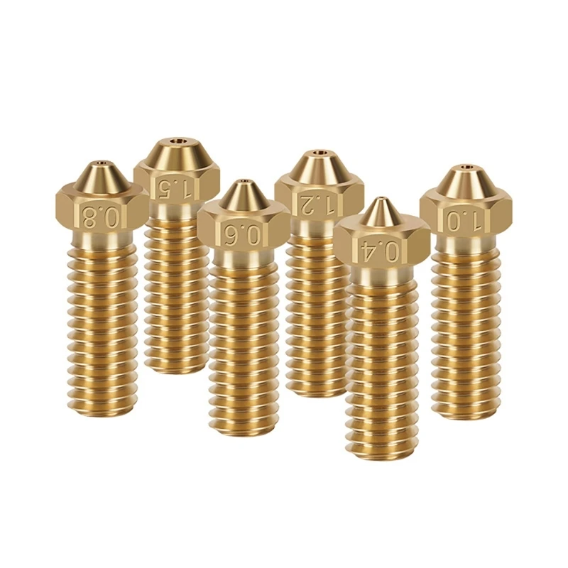 

3D Printer Volcano Nozzles Stainless Steel Brass M6 Hotend Nozzle 0.4mm-1.5mm