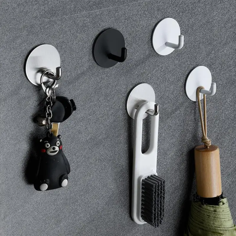 Self Adhesive Hook Wall Rack Towel For Bathroom Stainless Steel Coat Rustproof Hanger Accessories |