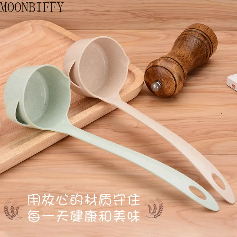 

Handle Soup Spoon Soup Oil Separator Spoon Colander Spoon Filter Grease Spoon Wheat Straw Kitchen Gadgets Tableware Spoon