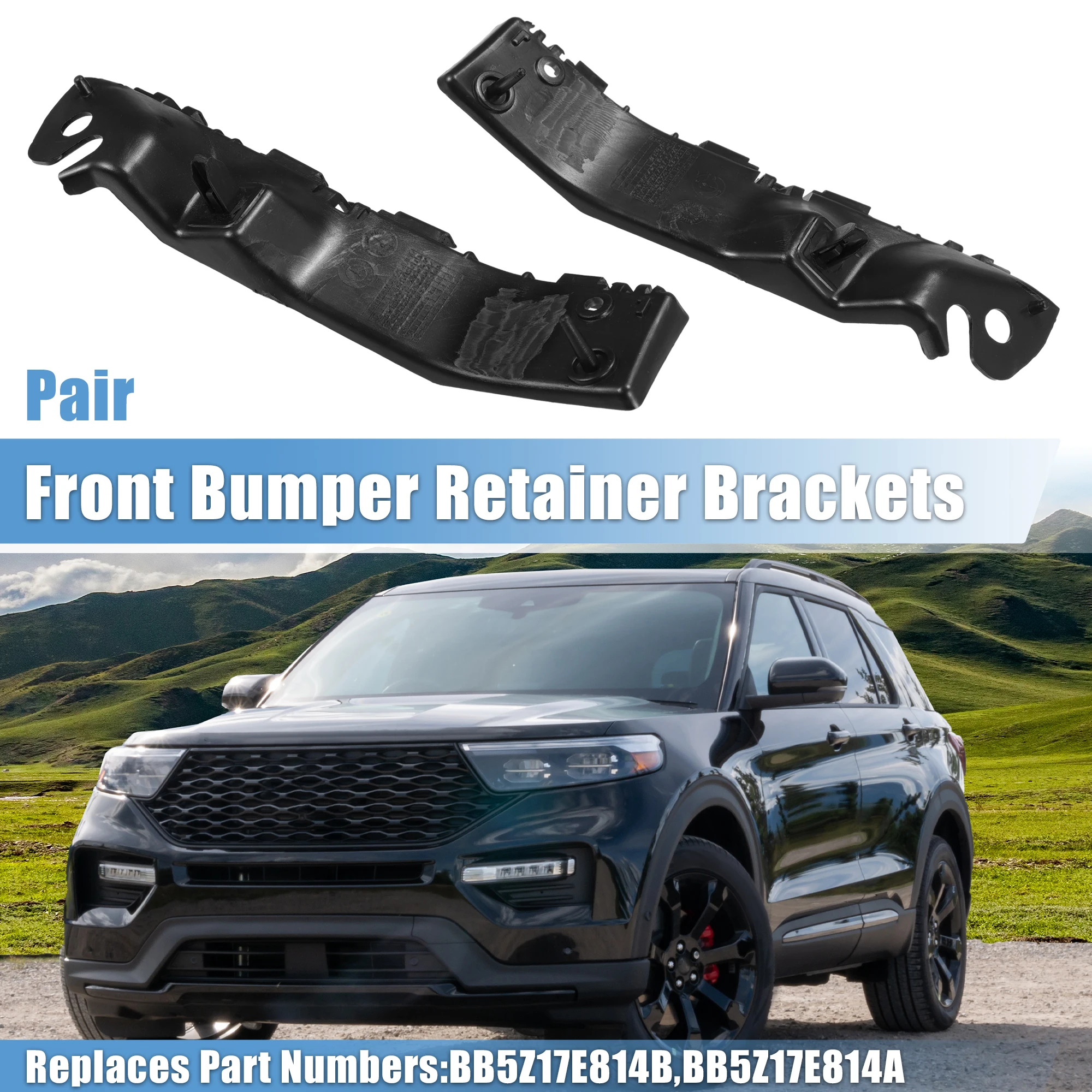 

X Autohaux 1 пара крепежных кронштейнов для переднего бампера № BB5Z17E814B для Ford Explorer 3.5L 2011, 2012, 2013, 2014, 2015