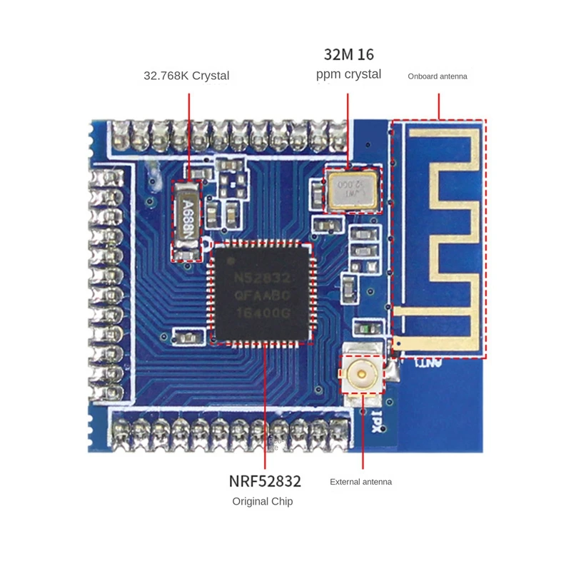 

1 Piece 2.4G Wireless Module XL52832 External Antenna Bluetooth Module 2360-2483MHZ 4.2 Low-Power