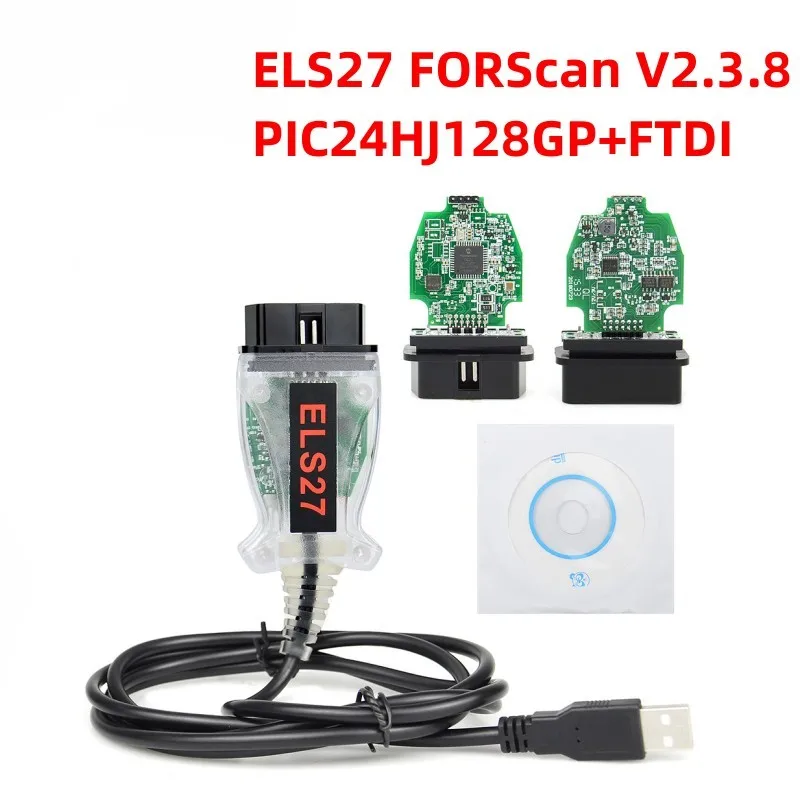 

V2.3.8 ELS27 FORScan зеленая печатная плата PIC24HJ128GP + FTDI микрочип Многоязычная работает ELM327 & J2534 Pss-Thru для Mazda