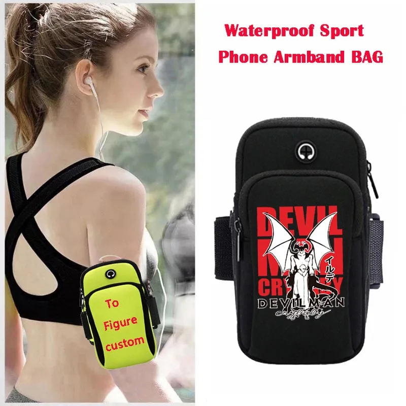 

Unisex Sport Arm package Running Jogging Gym Arm Band Mobile Bag Case Cover Holder For anime DEVILMAN crybaby Cartoon Arm Bag