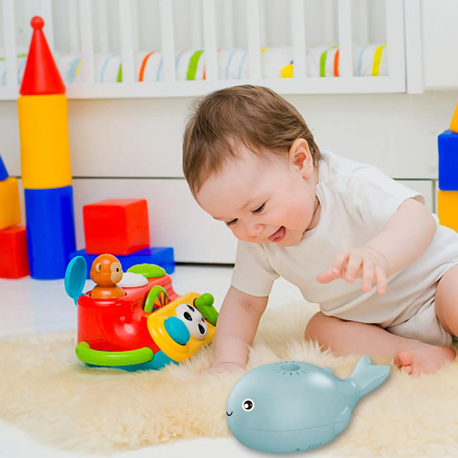 Cute Whale Floating Ball Usb Electric Blowing Funny Magical Accompany Toy Interesting Bath Toy For Baby Kids Gift H9t1