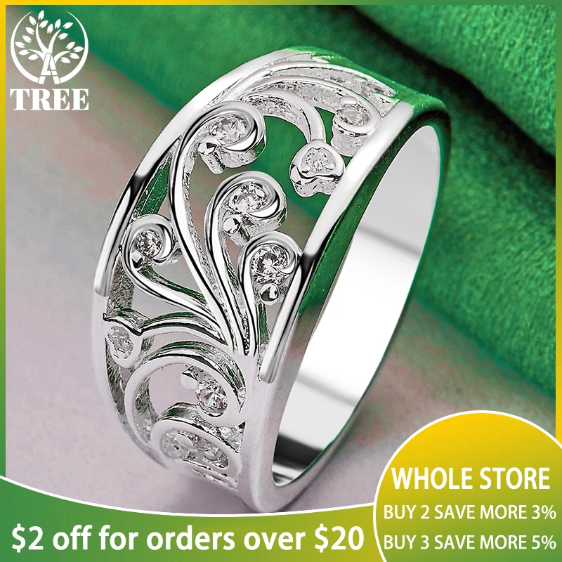 

925 Sterling Silver Noble Shiny Zircon Hollow Pattern Ring For Women rings Fashion Birthday Banquet Party Wedding Luxury Jewelry