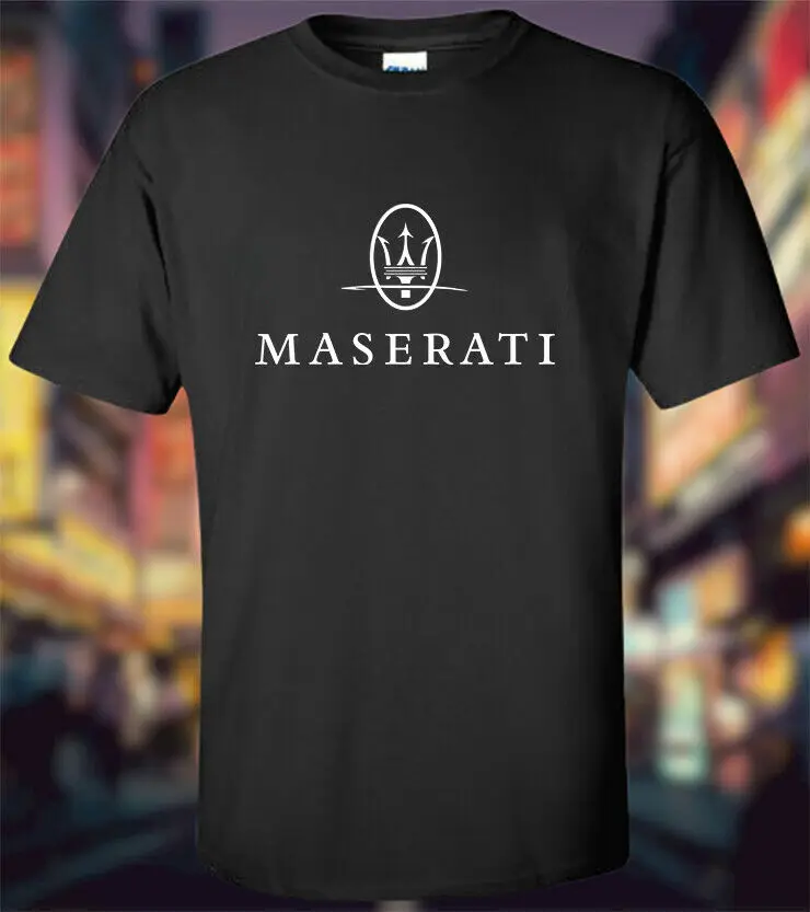 

NEW Black Maserati logo Men's Shirt Size S-3XL