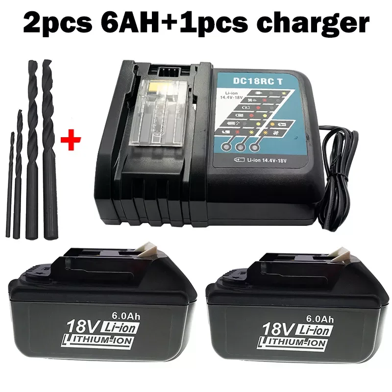 

BL1860 Rechargeable Battery 18V 6000mAh Lithium Ion For Makita 18v Battery BL1840 BL1850 BL1830 BL1860B+ Charger