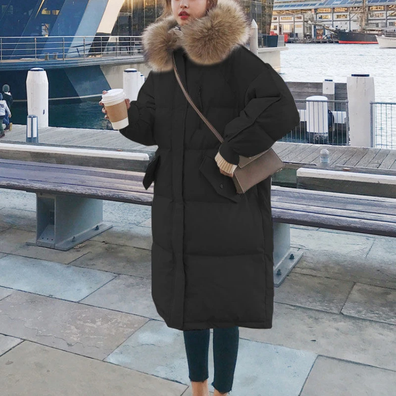 Women's Down Cotton Jackets Warm Thick Long Parkas Autumn Winter Jacket Female Clothes Vintage Warm Coats Female Loose Outerwear