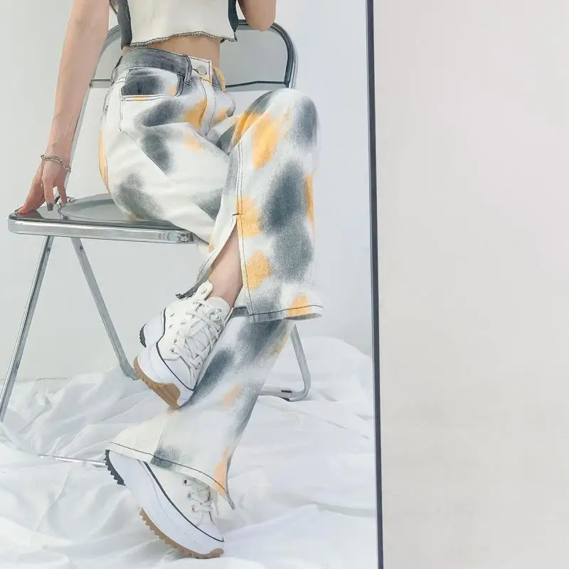 

Джинсы женские с широкими штанинами и высокой талией, размеры до 5XL