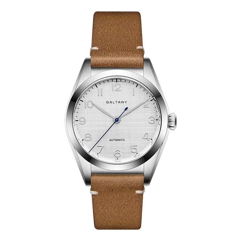 

Baltany Linnen Men Dress Watch Luxury Brand NH38 Automatic Mechanical Wrist Watches 36mm Sapphire Glass 20ATM Bubbleback Retro