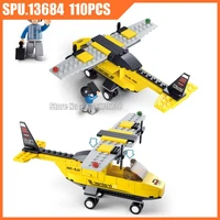 0360 110pcs trainer aircraft plane trainer airplane building blocks toy children