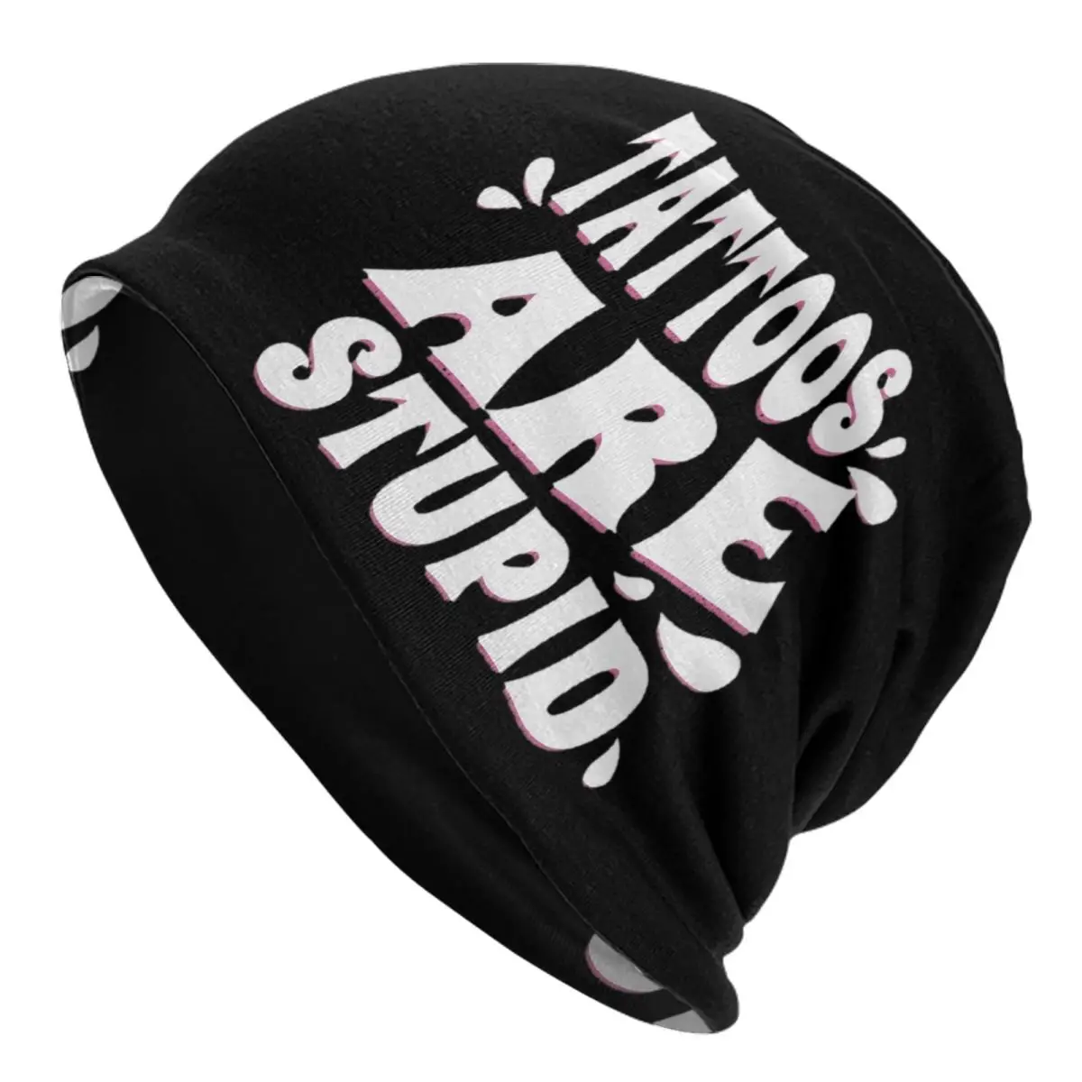 

Winter Bonnet Hat Funny Tattoos Are Stupid Theme Bonnet Hat Knitted Hat Luxury Men Women Parody Warm Caps