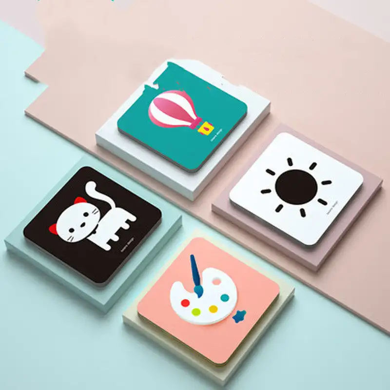

Early Learning Flash Cards Montessori Baby Visual Stimulation Card Toys Black White High Contrast Visual Stimulation Learning