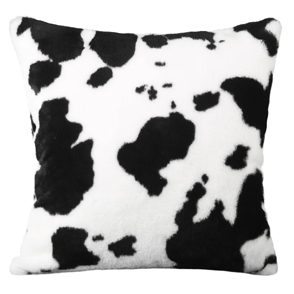 

Cow Plush Pillowcase Protection Cover Printed White Body Protective Cushion Sofa Protector