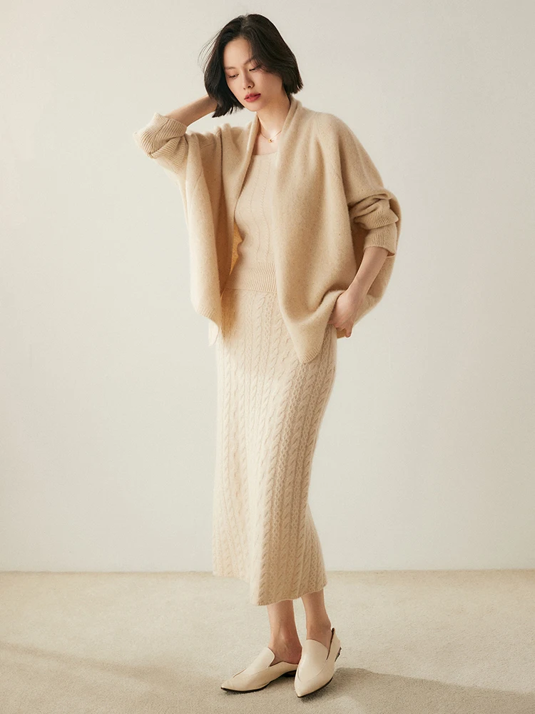 Роскошный женский кашемировый кардиган 100% накидка на осень и зиму простой